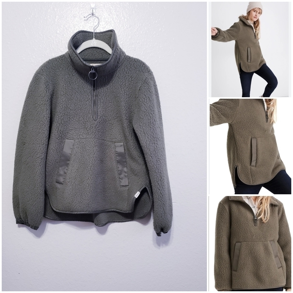Madewell Polartec Fleece Jacket, Olive Green, Size XS